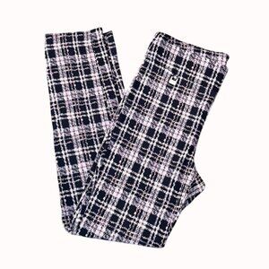 Preswick Moore Glen Plaid Pants Size M Pull On Lavender Ankle Stretch Casual Chi